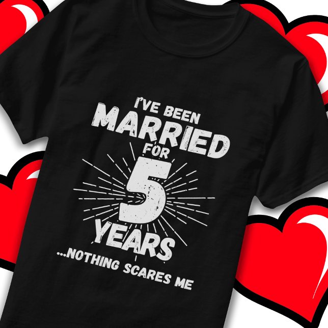 Camiseta Casado 5 Anos Engraçado 5 Casamento Aniversário (Criador carregado)