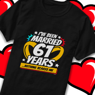 Camiseta Casado 61 Anos Engraçado 61ruas Casando Aniversári