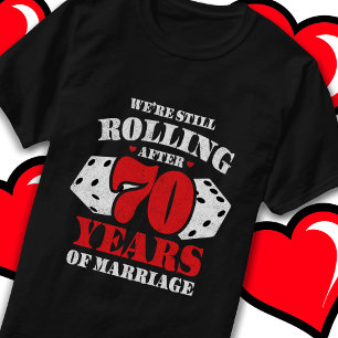 Camiseta Casado 70 Anos Engraçado 70 Casamento Aniversário