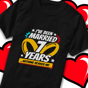 Camiseta Casado com 7 anos de 7 engraçado aniversário de ca