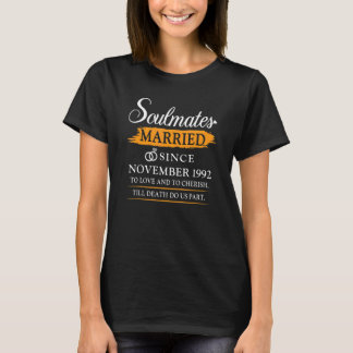 Camiseta Casado desde novembro de 1992 30 Casamento Anniver