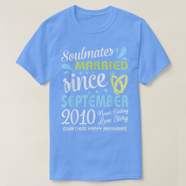 Camiseta Casado Desde Setembro De 2010 Nunca Terminando Com (Frente do Design)