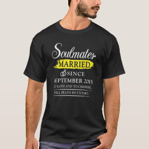 Camiseta Casado Desde setembro de 2015, Casamento de 7 Anni