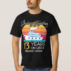 Camiseta Casado em 13 Anos Casado no Aniversário do Cruise-