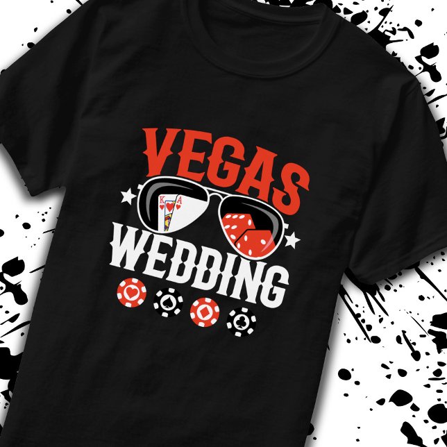Camiseta Casado em Las Vegas - Festa de casamento de Vegas (Criador carregado)
