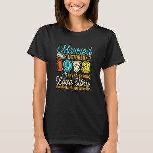 Camiseta Casado em outubro de 1973 História do Amor 48º Cas