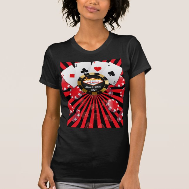 Camiseta Casado Em Vegas Poker Chip T-Shirt (Frente)