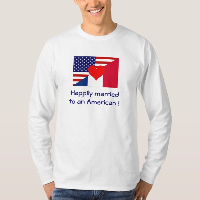 Camiseta Casado feliz a um americano (Frente)