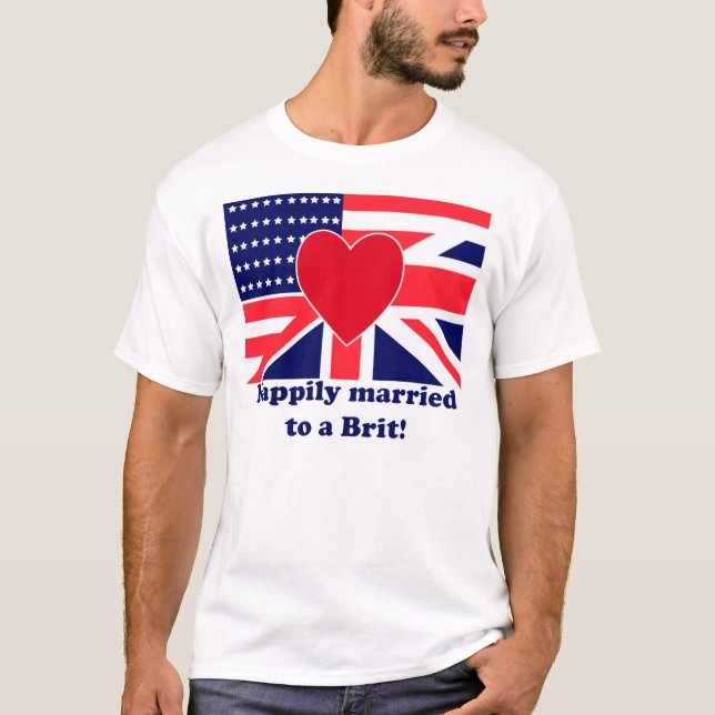 Camiseta Casado feliz a um Británico! (Frente)