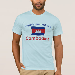 Camiseta Casado feliz a um Cambodian