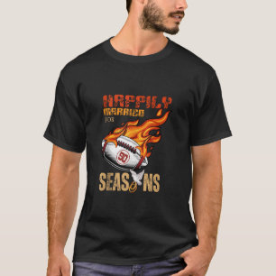 Camiseta Casado feliz por 50 temporadas de futebol casando