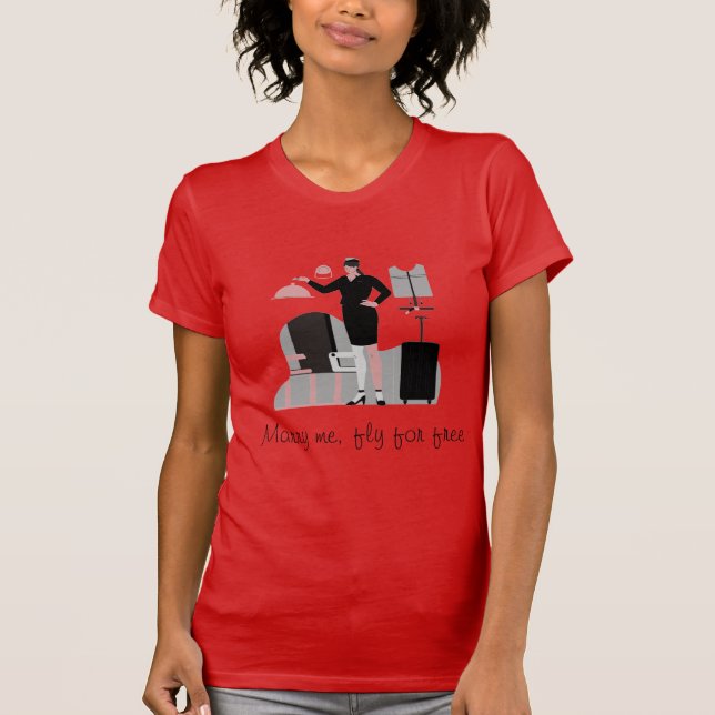 Camiseta CASADO-ME, VOE POR T-Shirt GRATUITA (Frente)