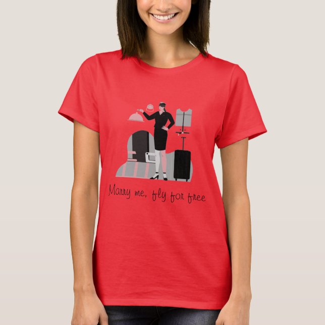 Camiseta CASADO-ME, VOE POR T-Shirt GRATUITA (Frente)