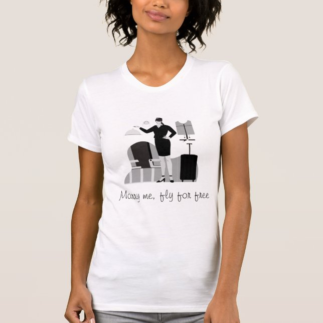 Camiseta CASADO-ME, VOE POR T-Shirt GRATUITA (Frente)