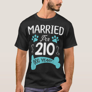 Camiseta Casado Por 210 Anos De Cão, 30, Aniversário De Cas