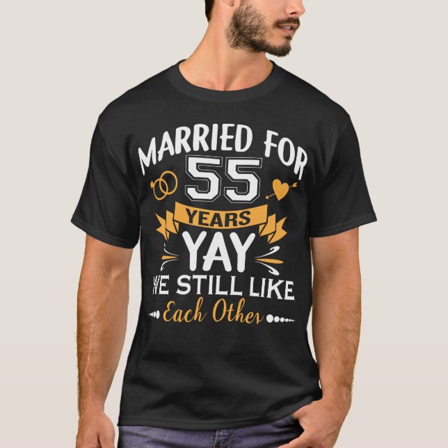 Camiseta Casado por 55 anos 55 anos de casamento (Frente)