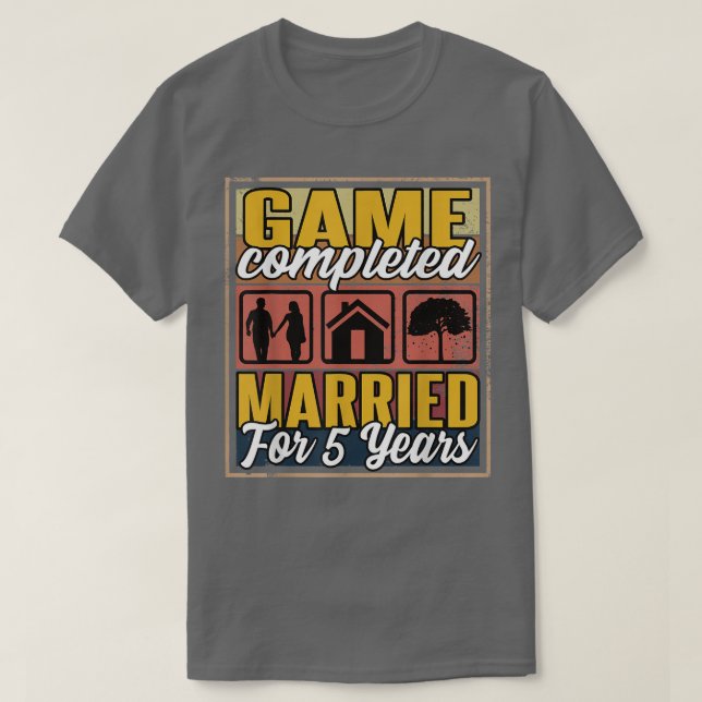 Camiseta Casado Por 5 Anos I Casamento De 5 (Frente do Design)