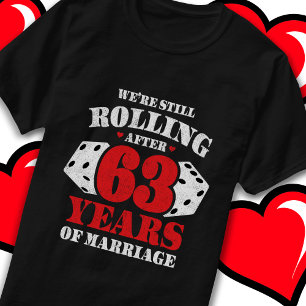 Camiseta Casados 63 Anos Engraçado 63º Aniversário de Casam