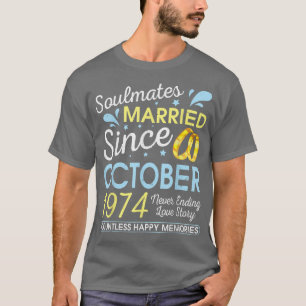 Camiseta Casados Desde Outubro de 1974 Nunca Acabando 48 An