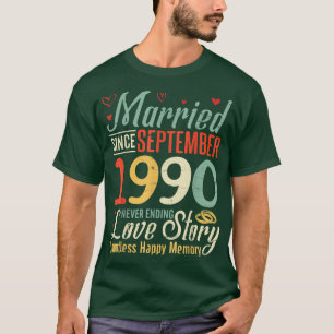 Camiseta Casados Desde Setembro de 1990 Amor Sem Fim Sto