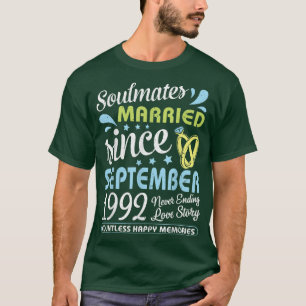 Camiseta Casados Desde Setembro de 1992 Amor de 30 Anos Sem