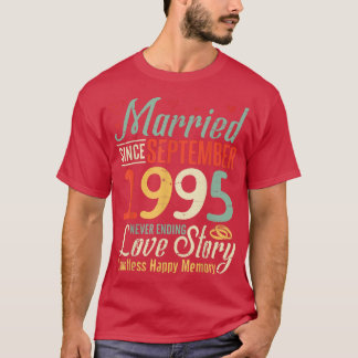 Camiseta Casados Desde Setembro de 1995 Amor Sem Fim His