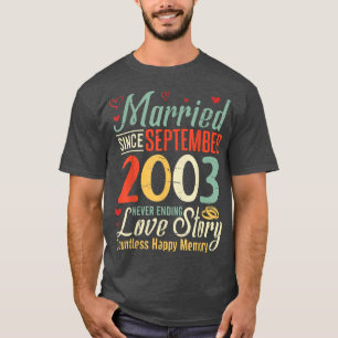 Camiseta Casados Desde Setembro de 2003 Amor Sem Fim His