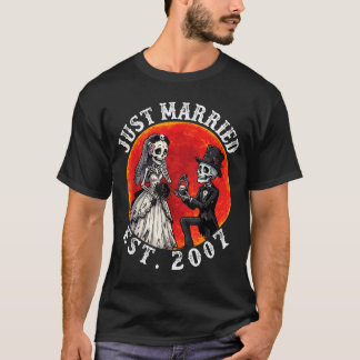 Camiseta Casados Est 2007 Esqueleto Noiva Noivo 19º