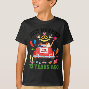 Camiseta Casados há 13 anos casal engraçado de aniversário