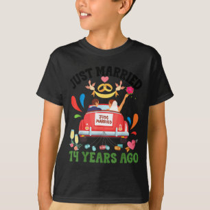 Camiseta Casados há 14 Anos Engraçado 14º Aniversário Casal