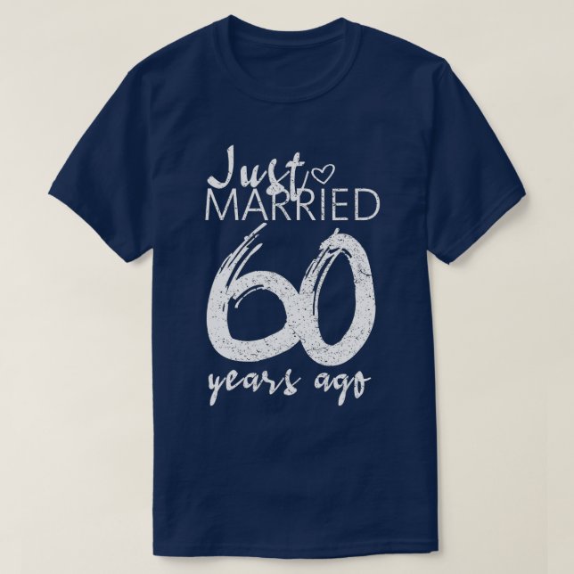 Camiseta Casados Há Exatamente 60 Anos Bodas de Diamante En (Frente do Design)