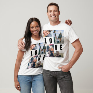Camiseta Casais Amor | Modelo de Colagem de 4 Fotos