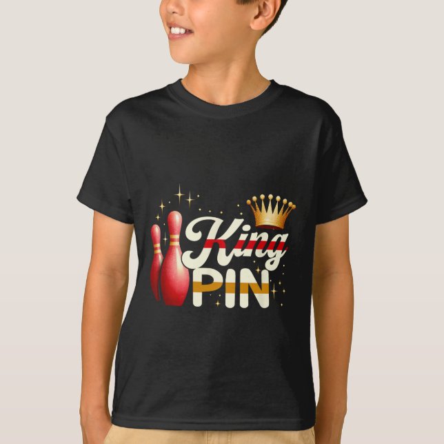 Camiseta Casais Bowler League Boliche King Pin Vestindo Cro (Frente)