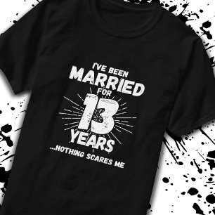 Camiseta Casais Casados 13 Anos - 13 Engraçado Aniversári