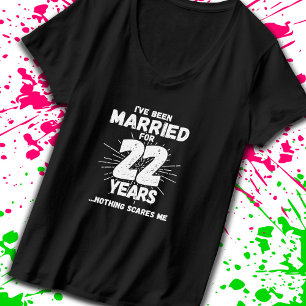 Camiseta Casais Casados 22 Anos - 22º Aniversário Engraç