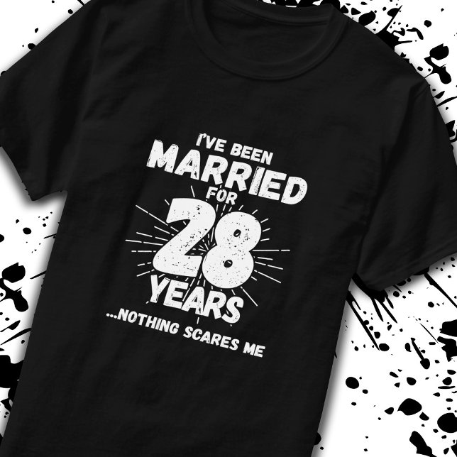 Camiseta Casais Casados 28 Anos Engraçado 28 Anos (Criador carregado)