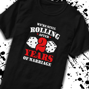 Camiseta Casais Casados 2 Anos - segundo Engraçado