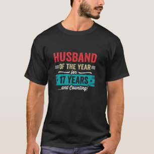 Camiseta Casais Casados há 17 Anos - Marido 17º Aniversário