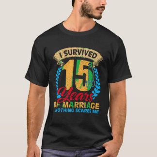 Camiseta Casais casados por 15 anos Casamento engraçado de