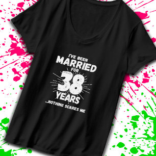 Camiseta Casais Casaram 38 Anos Engraçado 38 Anos