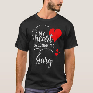 Camiseta Casais Correspondendo Meu Coração Pertence a Gary 
