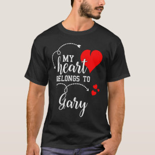 Camiseta Casais Correspondendo Meu Coração Pertence a Gary 