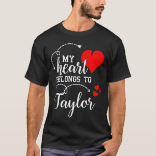 Camiseta Casais Correspondentes Meu Coração Pertence a Tay