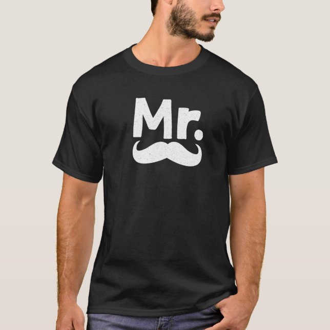 Camiseta Casais da lua de mel Sr. Recem casados Newlywing 1 (Frente)