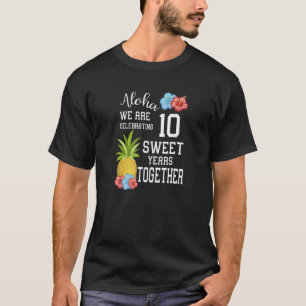 Camiseta Casais de 10 anos da Aloha que coincidem com as fé