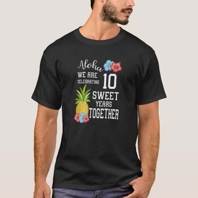 Camiseta Casais de 10 anos da Aloha que coincidem com as fé (Frente)