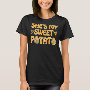 Camiseta Casais de Ação de Graças Ela é minha doce Potat