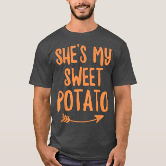 Camiseta Casais de Ação de Graças Ela é minha doce Potat