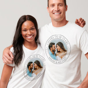 Camiseta Casais de Aniversário de Casamento com Foto Person