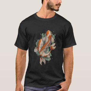 Camiseta Casais de Carpas Koi Macho Amorosos Natação Corres